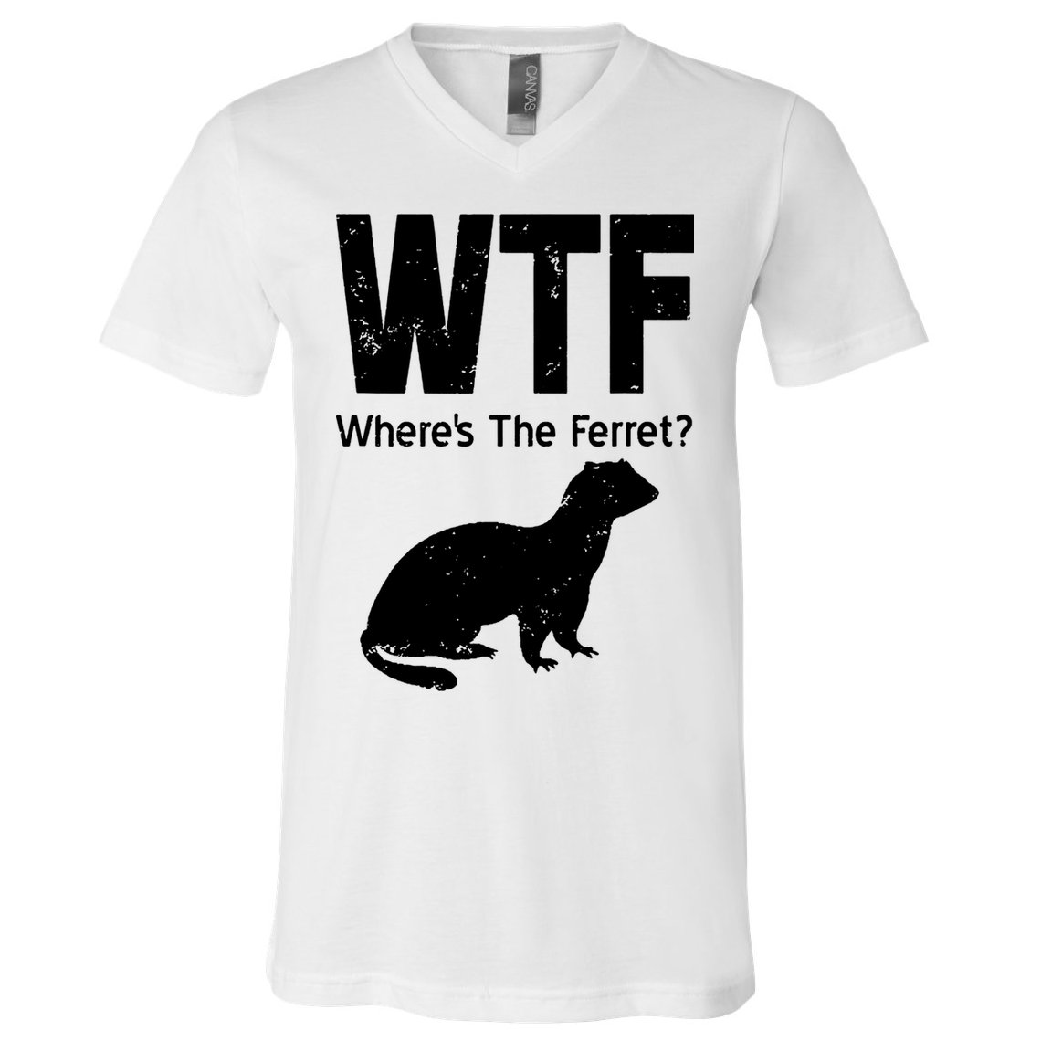 Ferret Wtf Funny Where’s The Ferret V-Neck T-Shirt