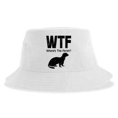 Ferret Wtf Funny Where’s The Ferret Sustainable Bucket Hat