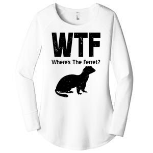 Ferret Wtf Funny Where’s The Ferret Women's Perfect Tri Tunic Long Sleeve Shirt