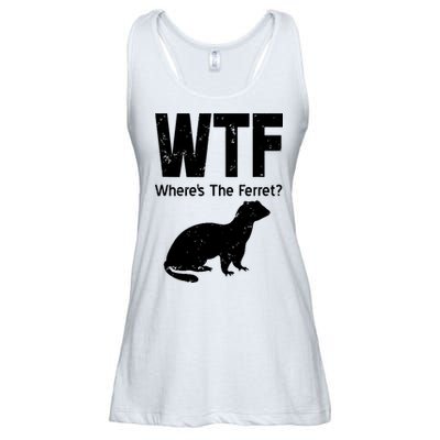 Ferret Wtf Funny Where’s The Ferret Ladies Essential Flowy Tank