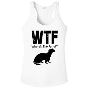 Ferret Wtf Funny Where’s The Ferret Ladies PosiCharge Competitor Racerback Tank