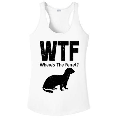 Ferret Wtf Funny Where’s The Ferret Ladies PosiCharge Competitor Racerback Tank