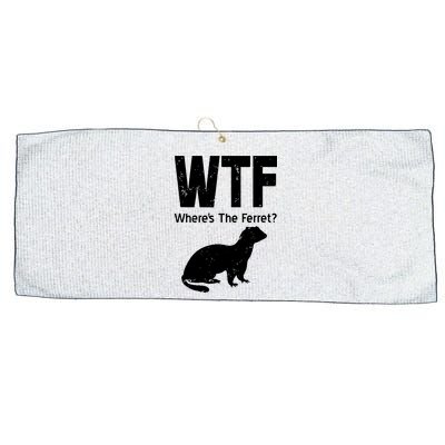Ferret Wtf Funny Where’s The Ferret Large Microfiber Waffle Golf Towel