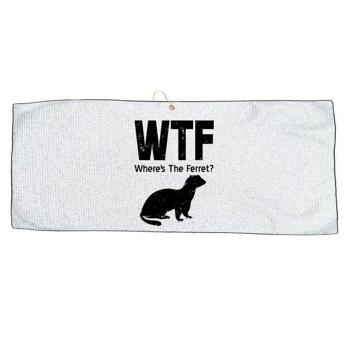 Ferret Wtf Funny Where’s The Ferret Large Microfiber Waffle Golf Towel