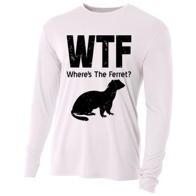 Ferret Wtf Funny Where’s The Ferret Cooling Performance Long Sleeve Crew