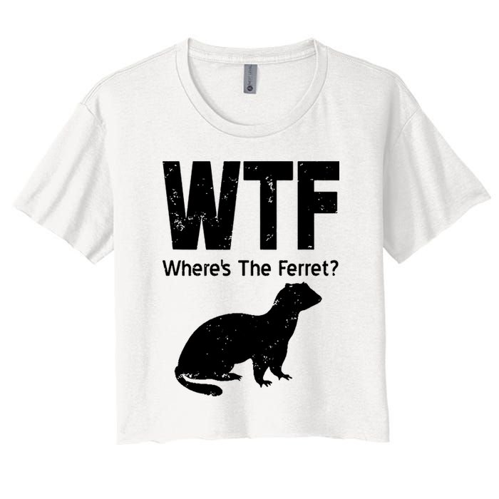 Ferret Wtf Funny Where’s The Ferret Crop Top