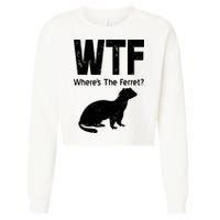 Ferret Wtf Funny Where’s The Ferret Cropped Pullover Crew