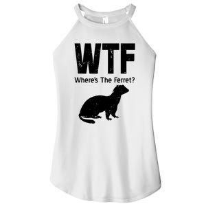 Ferret Wtf Funny Where’s The Ferret Women's Perfect Tri Rocker Tank