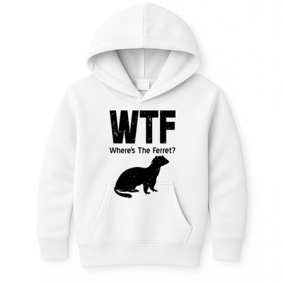 Ferret Wtf Funny Where’s The Ferret Kids Hoodie