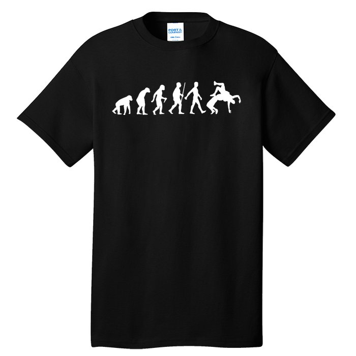 Funny Wrestling For Judo Wrestler Human Evolution Tall T-Shirt