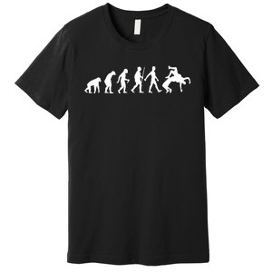 Funny Wrestling For Judo Wrestler Human Evolution Premium T-Shirt