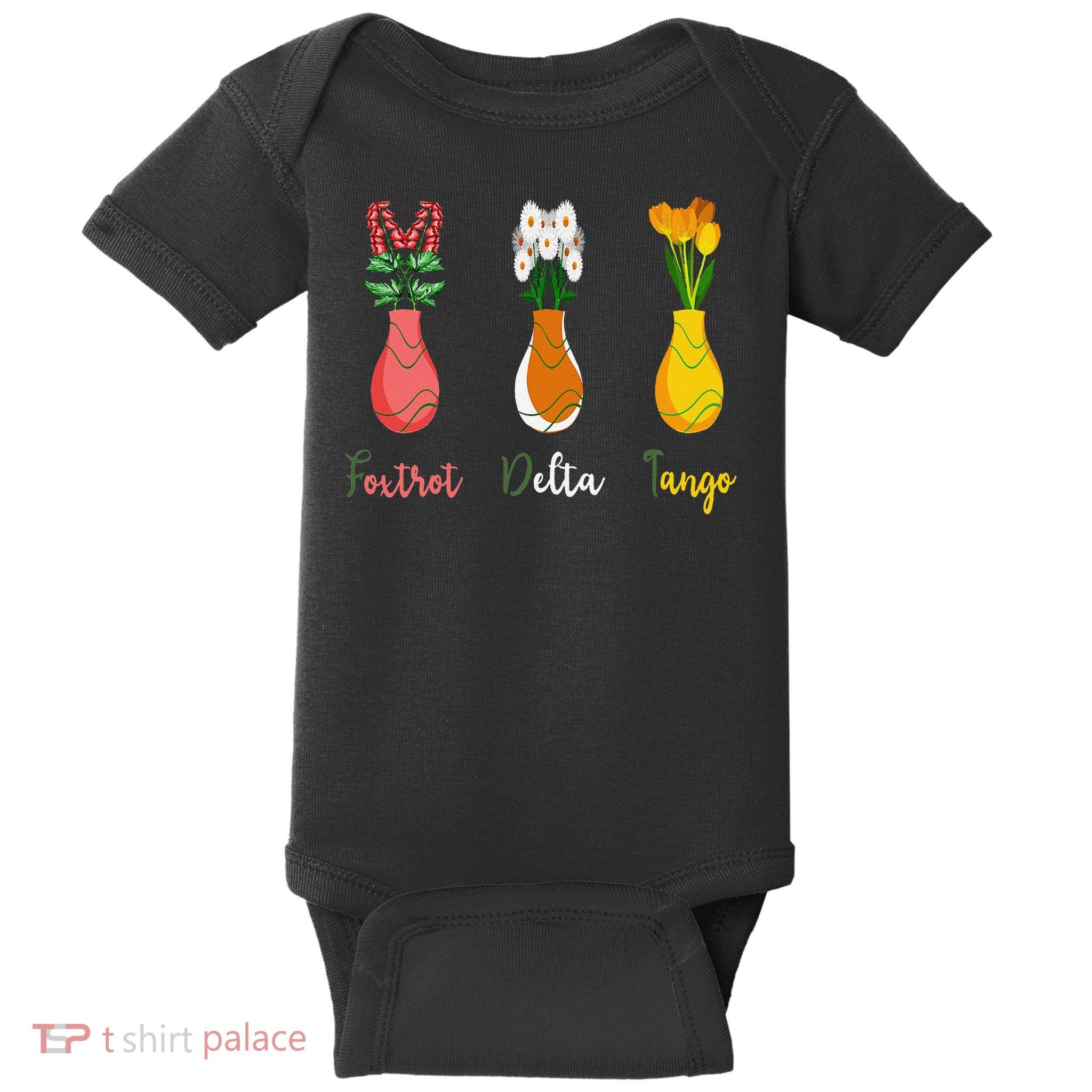 Floral Wildflowers Foxtrots Deltas Tangos Funny Florist Baby Bodysuit