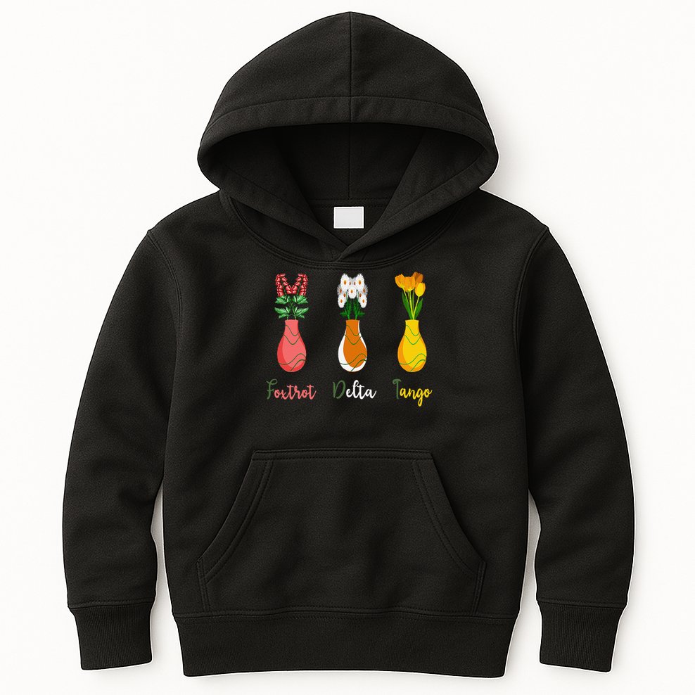 Floral Wildflowers Foxtrots Deltas Tangos Funny Florist Kids Hoodie