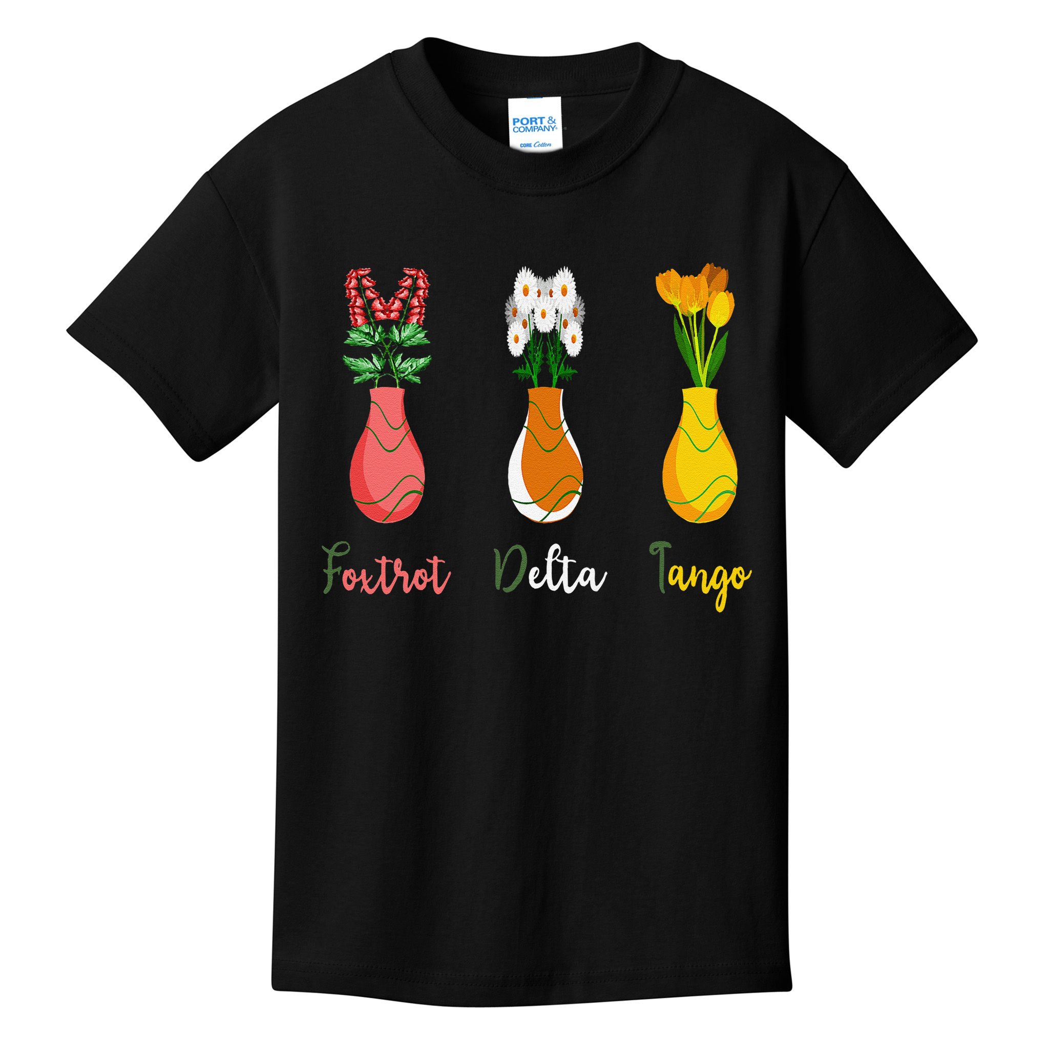 Floral Wildflowers Foxtrots Deltas Tangos Funny Florist Kids T-Shirt