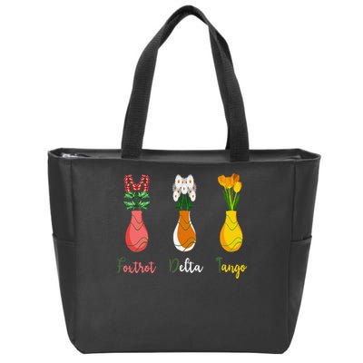 Floral Wildflowers Foxtrots Deltas Tangos Funny Florist Zip Tote Bag