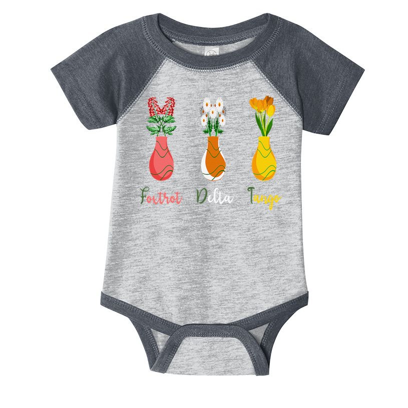 Floral Wildflowers Foxtrots Deltas Tangos Funny Florist Infant Baby Jersey Bodysuit