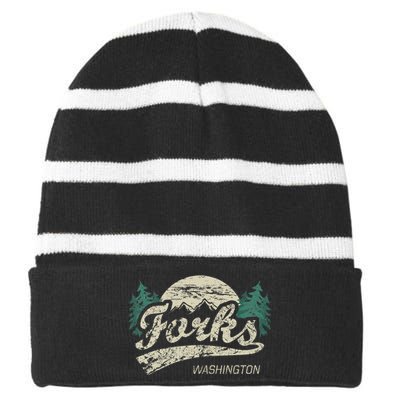 Forks Washington Striped Beanie with Solid Band