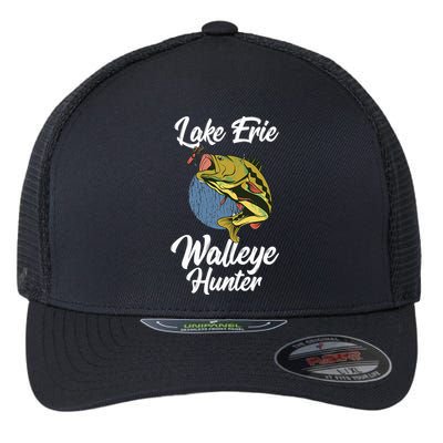 Funny Walleye Fishing Lake Erie Walleye Hunter Flexfit Unipanel Trucker Cap