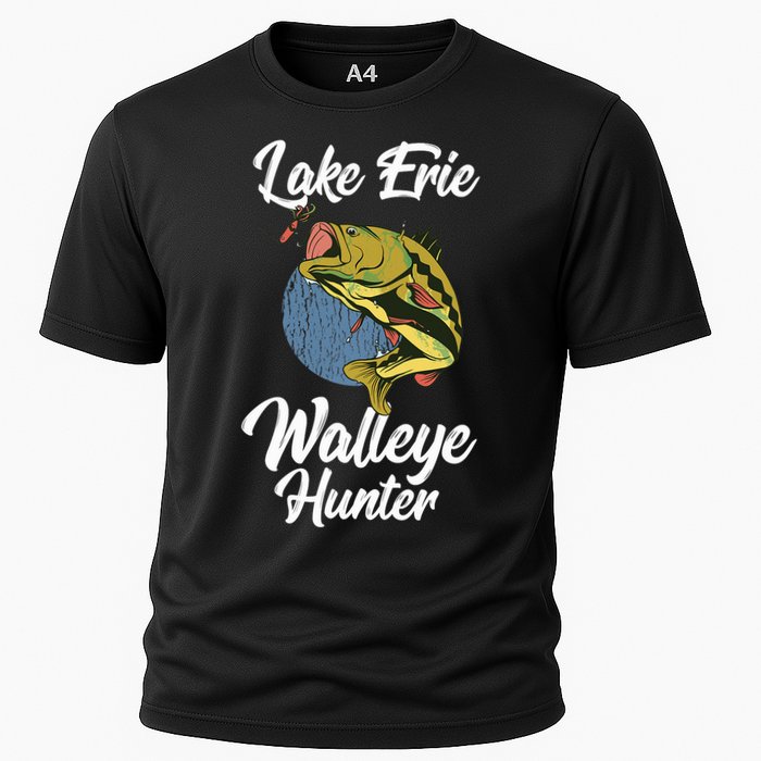 Funny Walleye Fishing Lake Erie Walleye Hunter Cooling Performance Crew T-Shirt