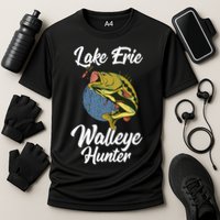 Funny Walleye Fishing Lake Erie Walleye Hunter Cooling Performance Crew T-Shirt