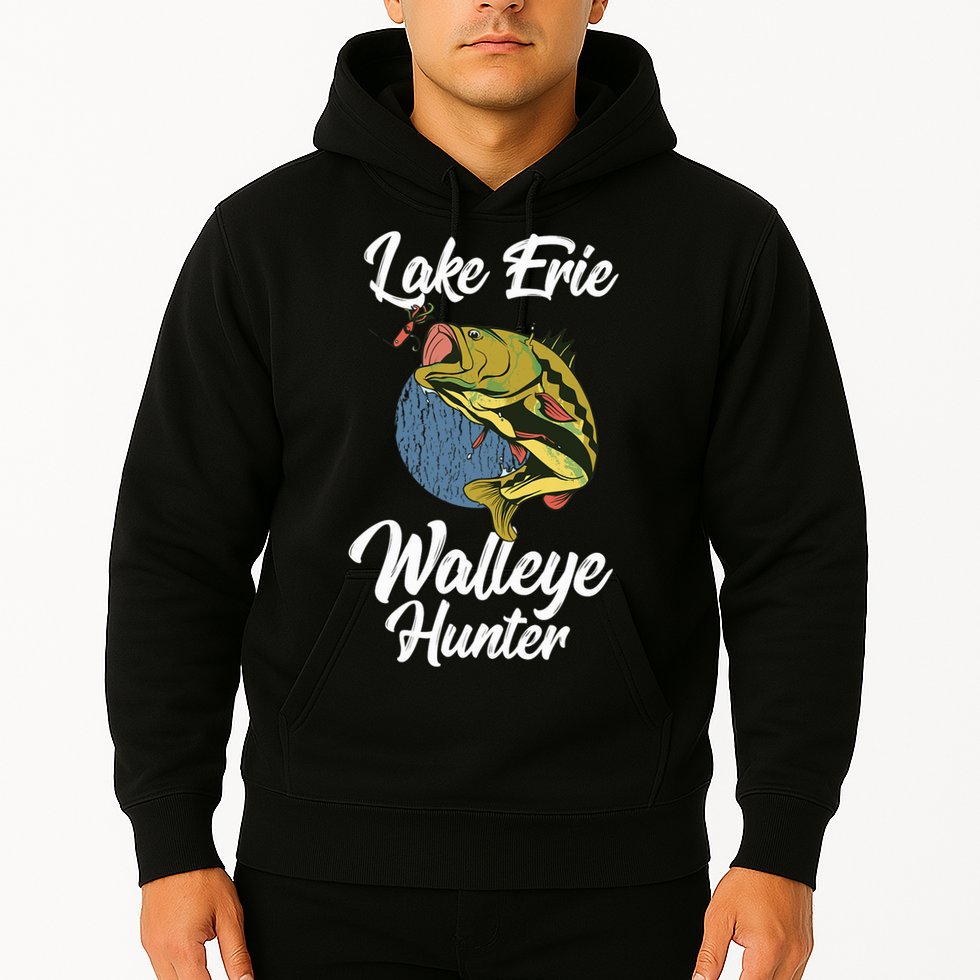 Funny Walleye Fishing Lake Erie Walleye Hunter Hoodie