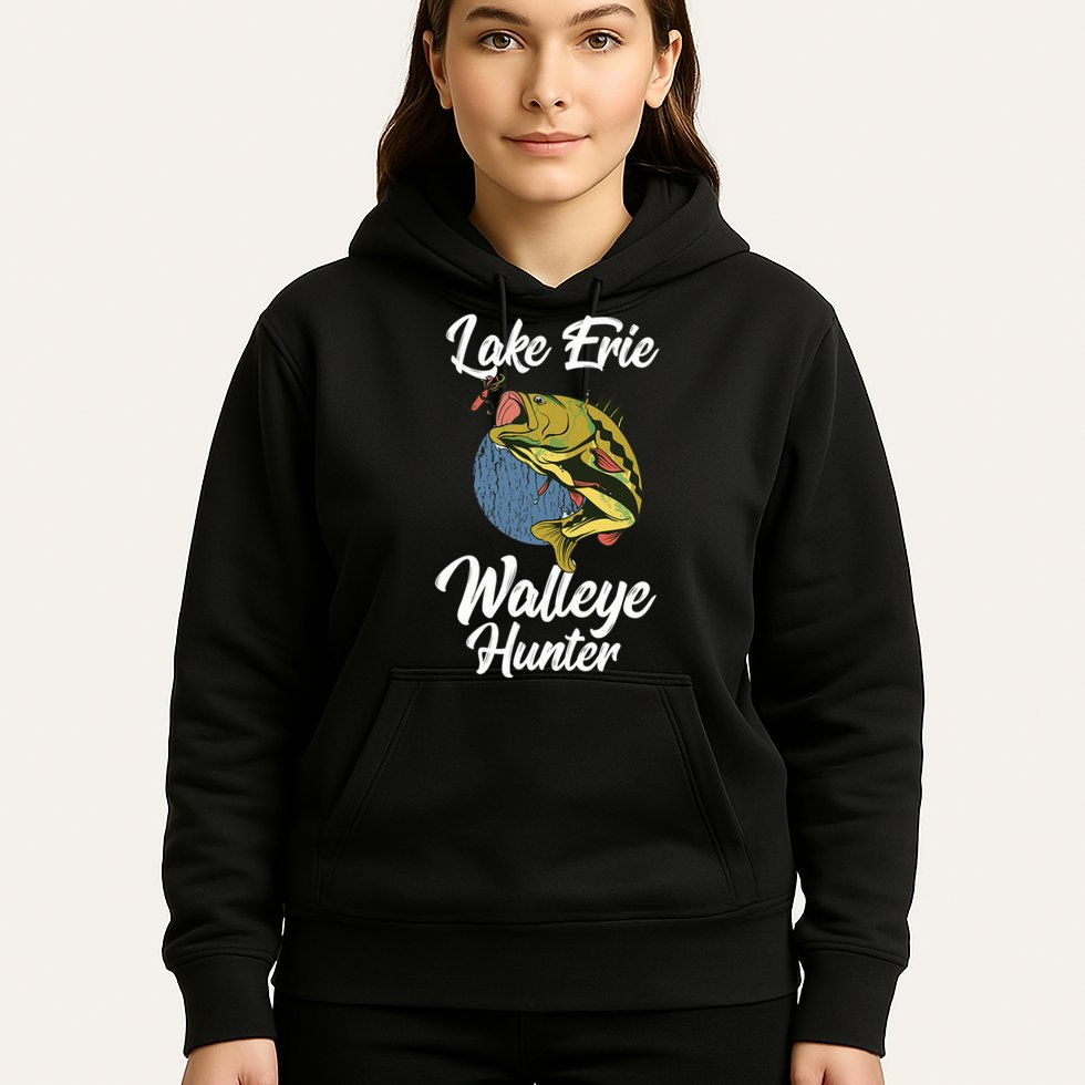 Funny Walleye Fishing Lake Erie Walleye Hunter Hoodie
