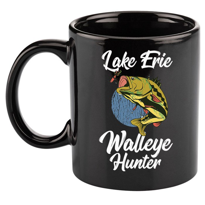 Funny Walleye Fishing Lake Erie Walleye Hunter 11oz C Handle Ceramic Mug