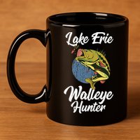 Funny Walleye Fishing Lake Erie Walleye Hunter 11oz C Handle Ceramic Mug