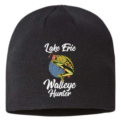 Funny Walleye Fishing Lake Erie Walleye Hunter Sustainable Beanie
