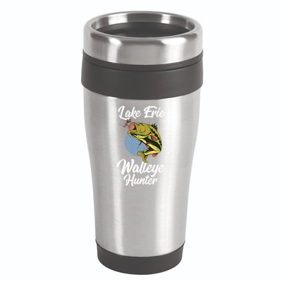 Funny Walleye Fishing Lake Erie Walleye Hunter 16oz Travel Tumbler