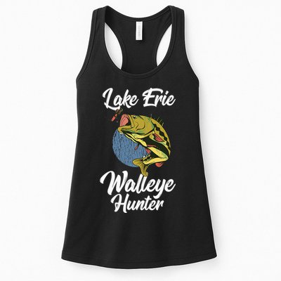 Funny Walleye Fishing Lake Erie Walleye Hunter Womens Tank Top