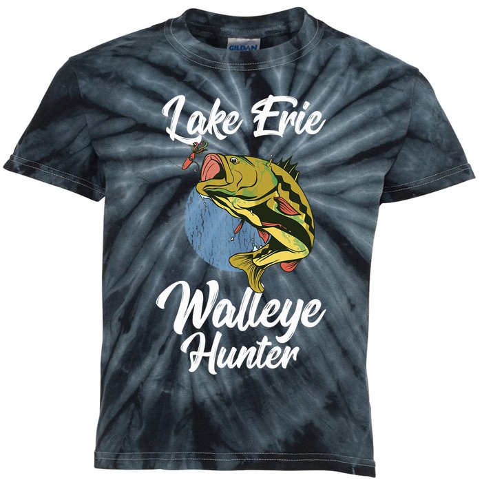 Funny Walleye Fishing Lake Erie Walleye Hunter Kids Tie-Dye T-Shirt