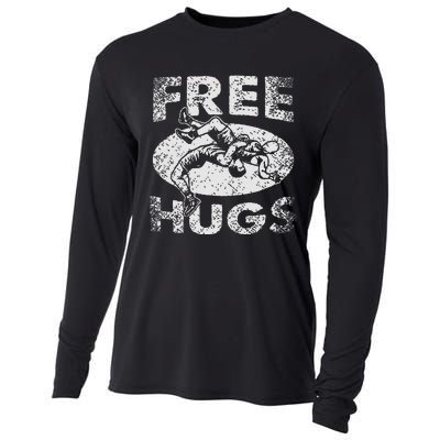 Funny Wrestling Funny Free Hugs Wrestling Gift Cooling Performance Long Sleeve Crew