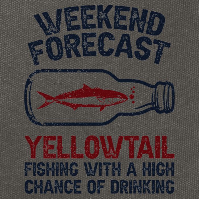 Fisher Weekend Forecast Fishing Fish Yellowtail Cotton Canvas Backpack