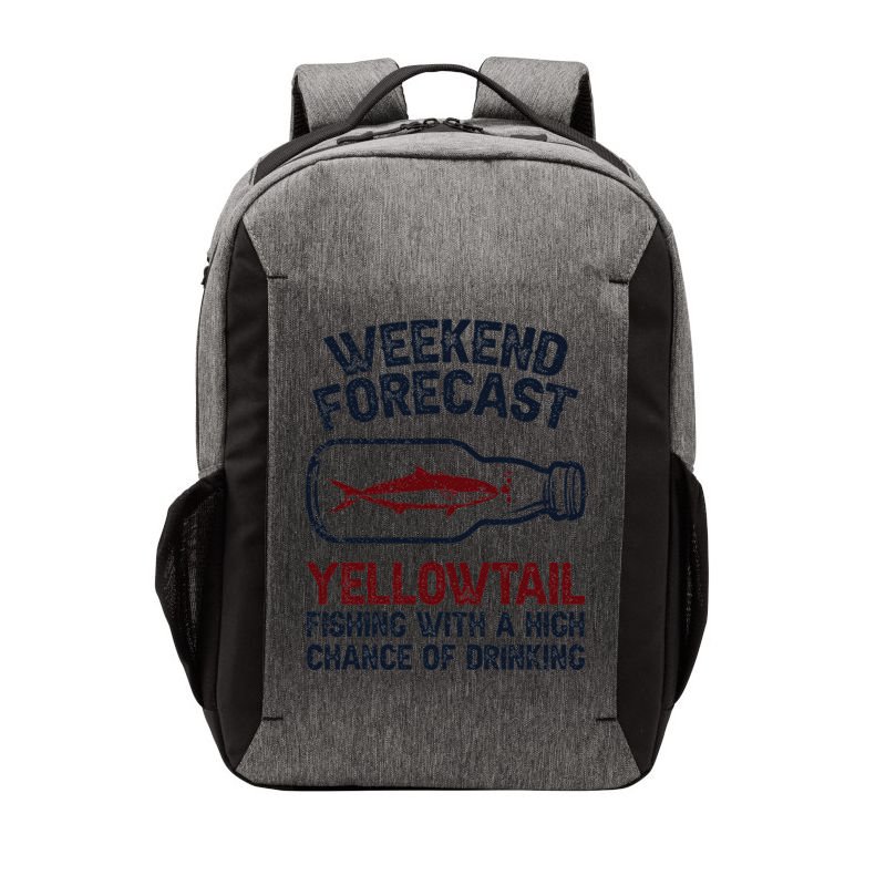Fisher Weekend Forecast Fishing Fish Yellowtail Vector Backpack