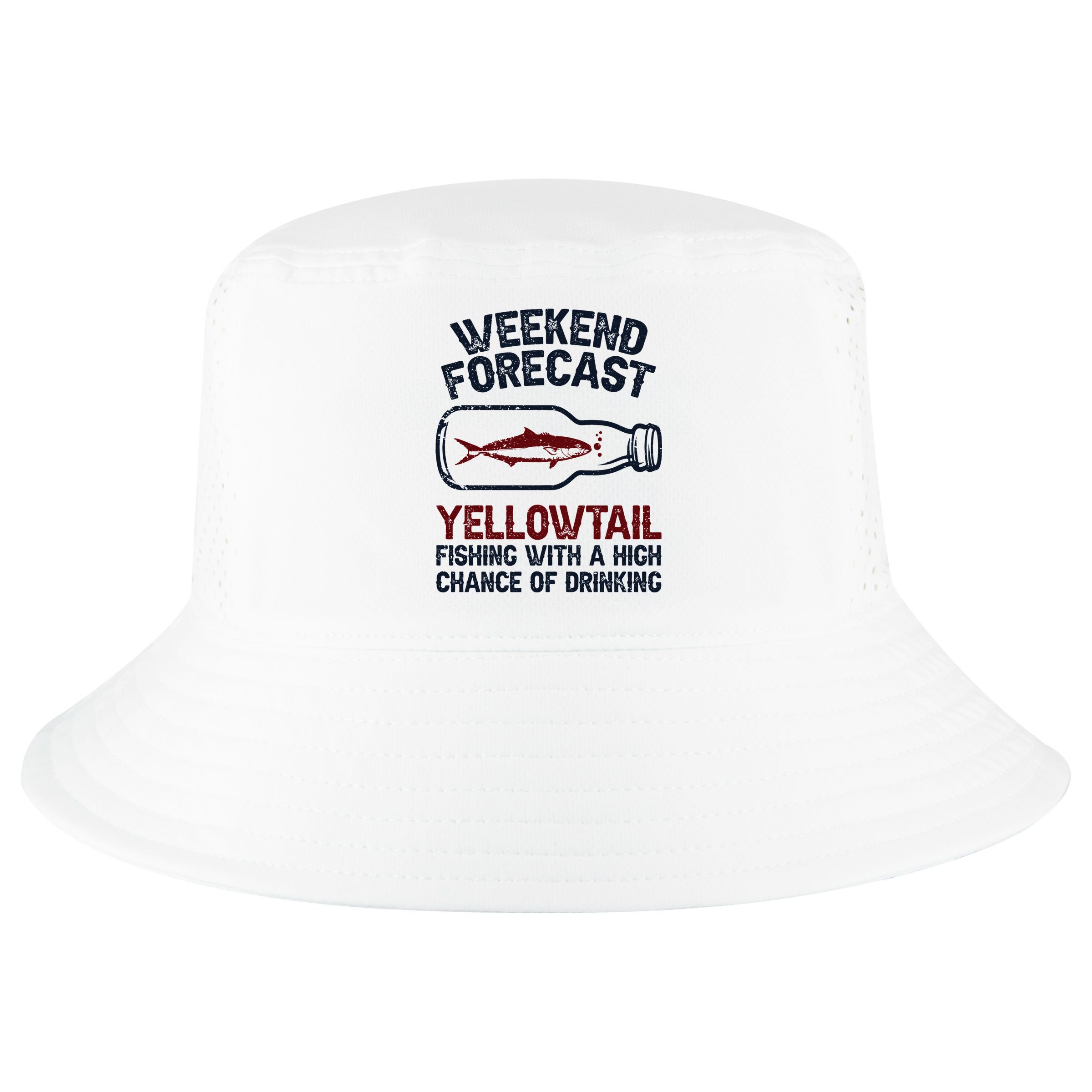 Fisher Weekend Forecast Fishing Fish Yellowtail Cool Comfort Performance Bucket Hat
