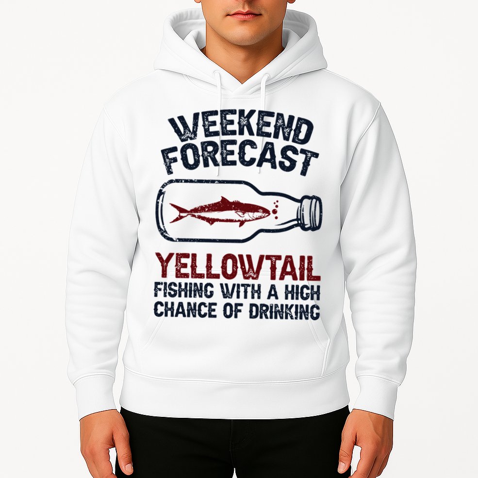 Fisher Weekend Forecast Fishing Fish Yellowtail Hoodie