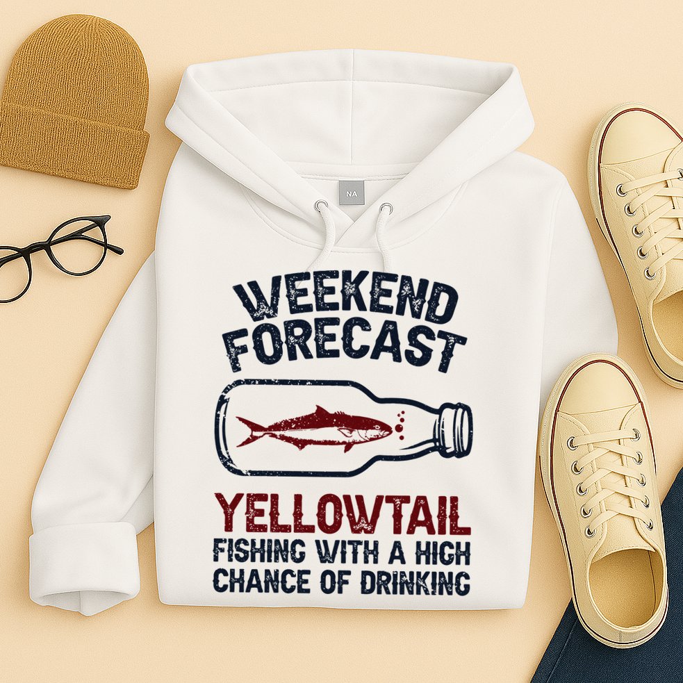 Fisher Weekend Forecast Fishing Fish Yellowtail Hoodie
