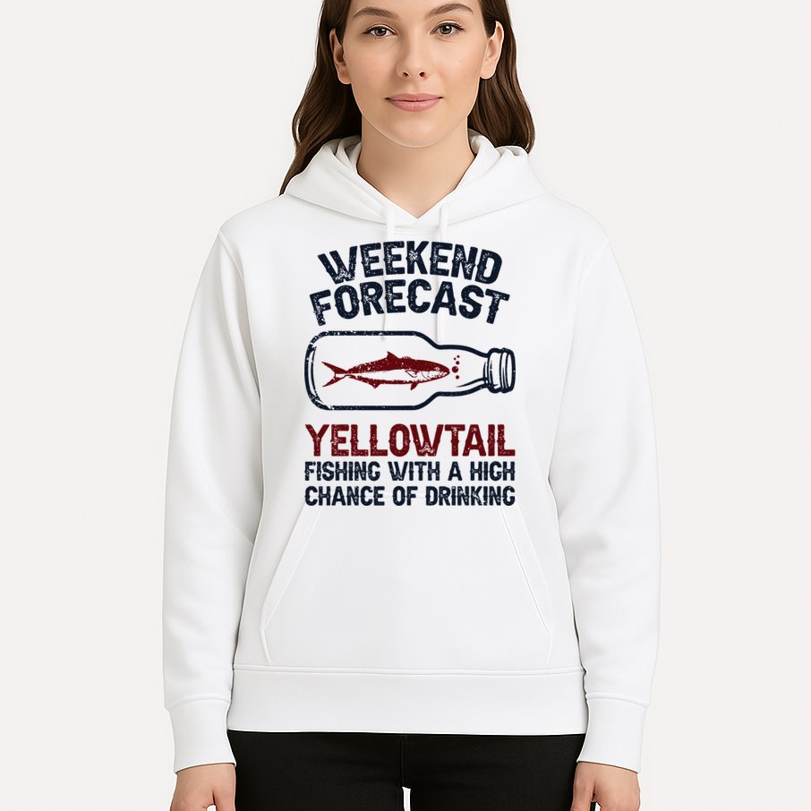 Fisher Weekend Forecast Fishing Fish Yellowtail Hoodie