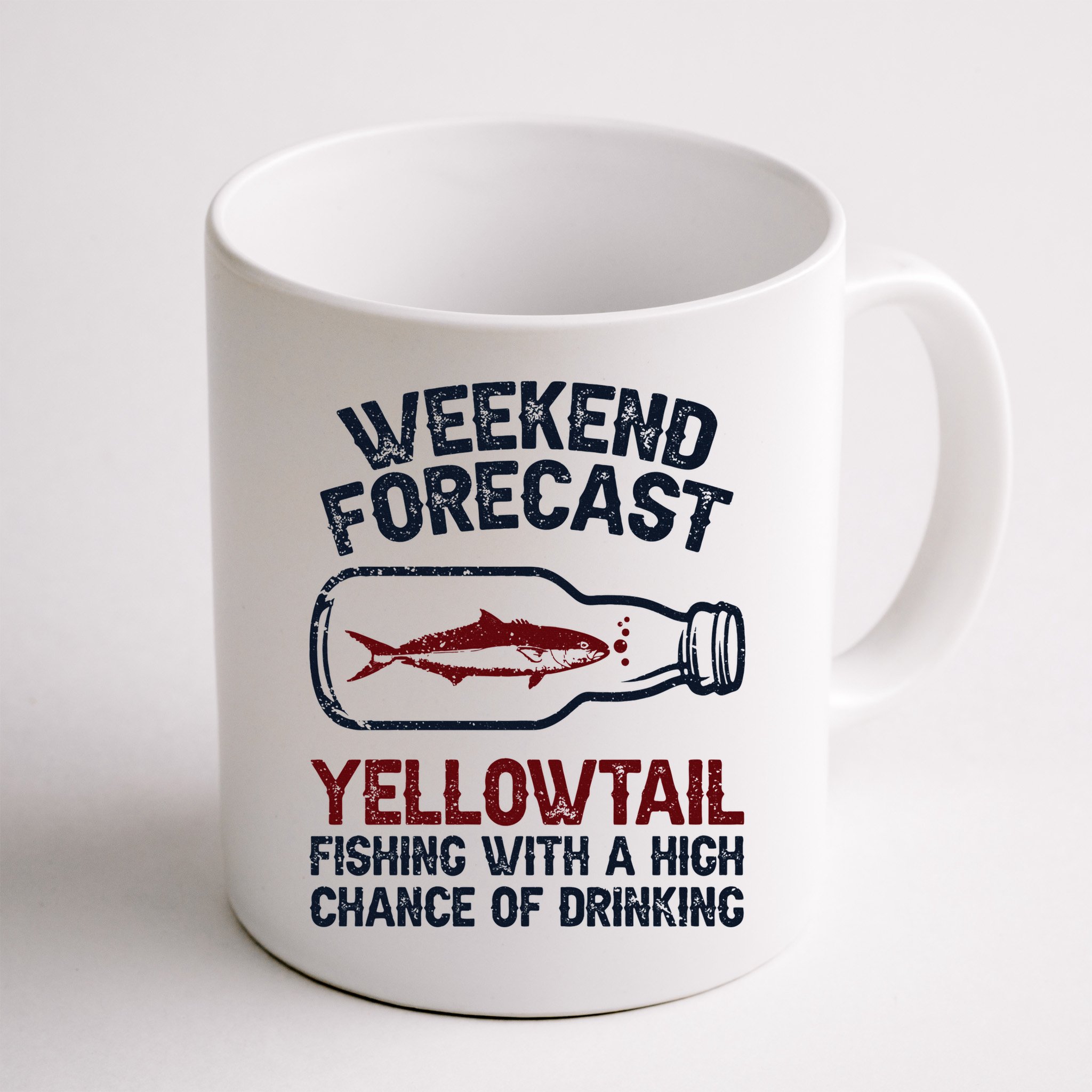Fisher Weekend Forecast Fishing Fish Yellowtail Mug
