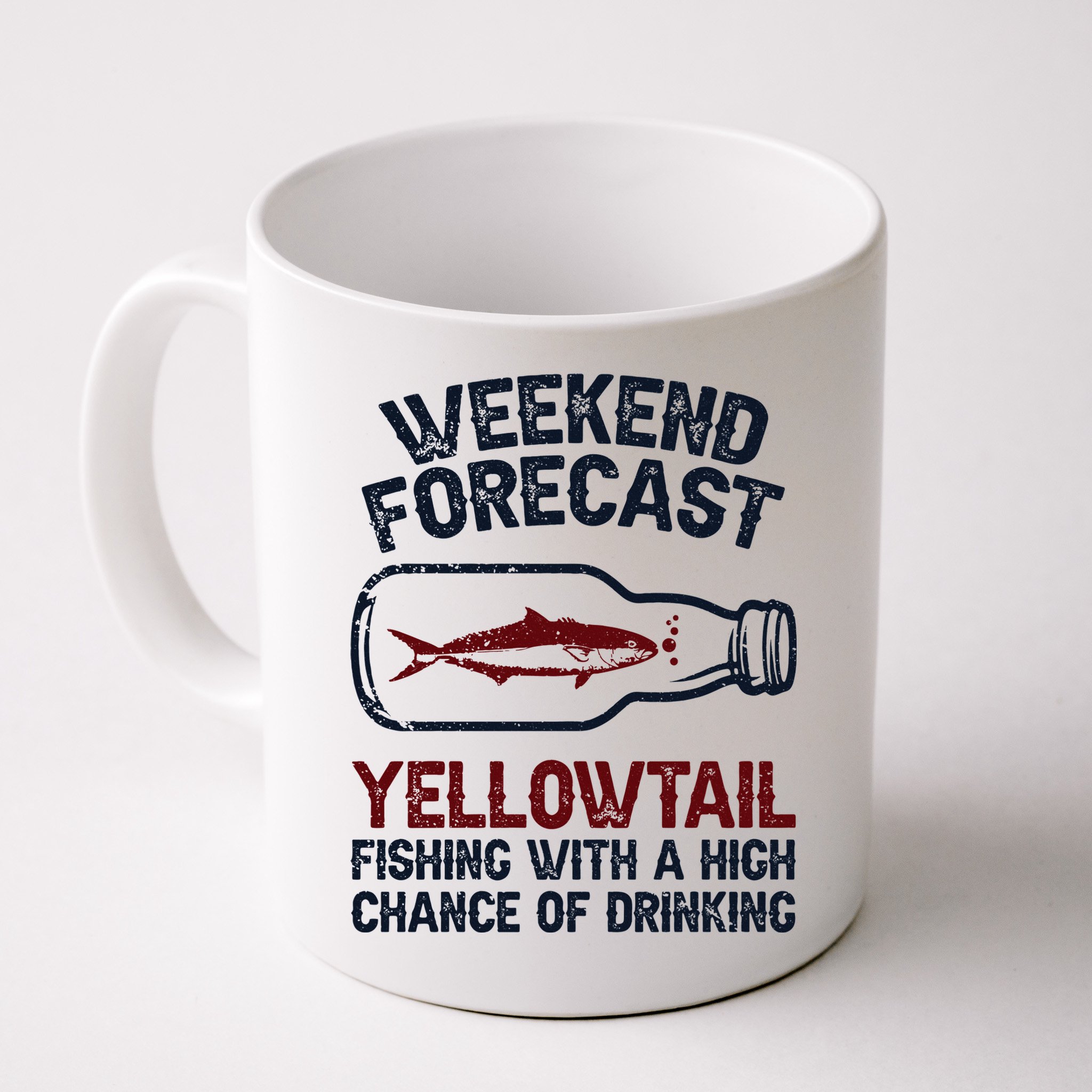 Fisher Weekend Forecast Fishing Fish Yellowtail Mug