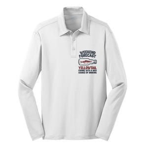 Fisher Weekend Forecast Fishing Fish Yellowtail Silk Touch Performance Long Sleeve Polo