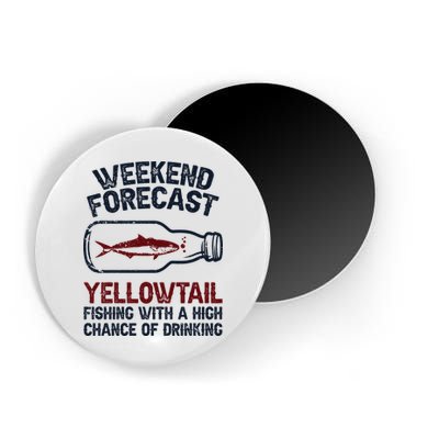 Fisher Weekend Forecast Fishing Fish Yellowtail Magnet