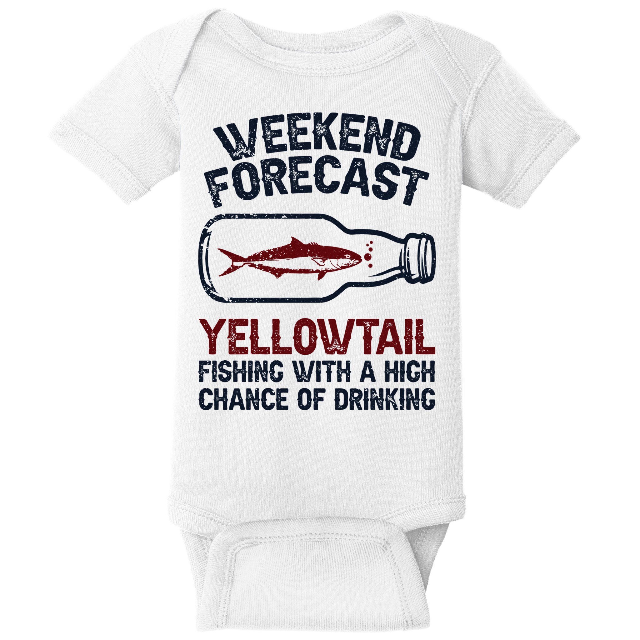 Fisher Weekend Forecast Fishing Fish Yellowtail Baby Bodysuit