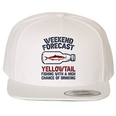 Fisher Weekend Forecast Fishing Fish Yellowtail Wool Snapback Cap