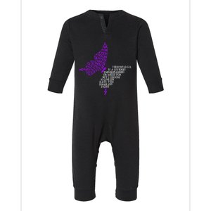 Fibromyalgia Warrior Fibromyalgia Awareness Gift Infant Fleece One Piece