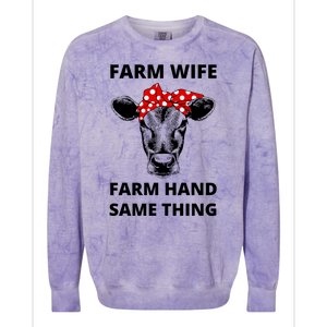 Farm Wife Farm Hand Same Thing Colorblast Crewneck Sweatshirt