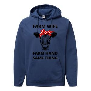 Farm Wife Farm Hand Same Thing Performance Fleece Hoodie