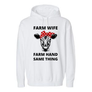 Farm Wife Farm Hand Same Thing Garment-Dyed Fleece Hoodie