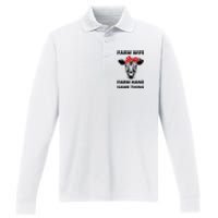 Farm Wife Farm Hand Same Thing Performance Long Sleeve Polo